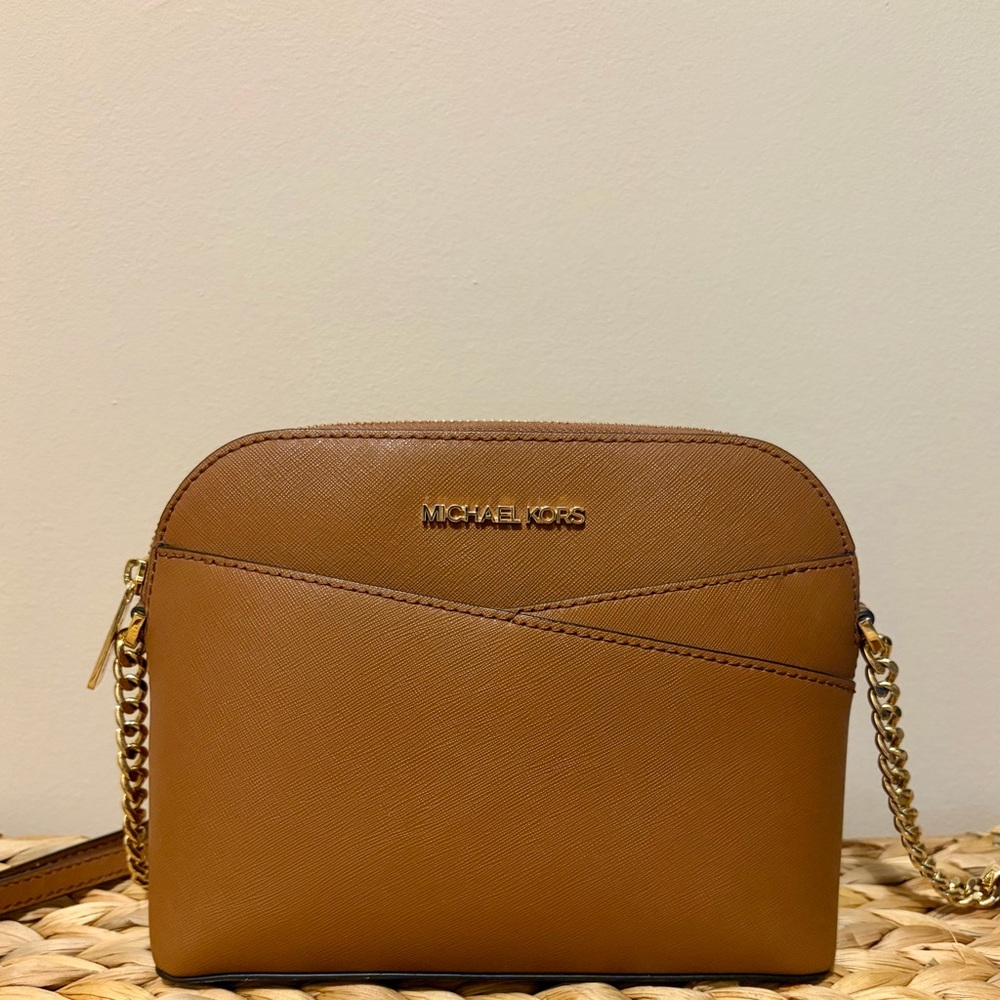 Michael Kors Brown Crossbody with Gold Chain